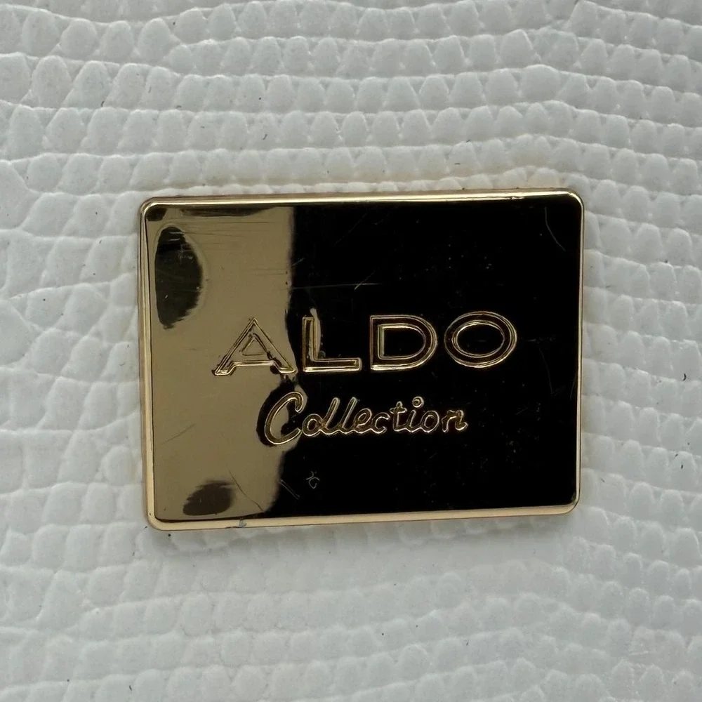 ALDO Luxury Collection White Rhinestone Studded Structured Top Handle Bag *READ*